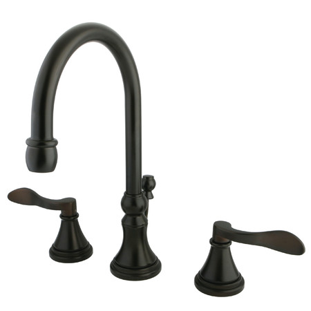 KINGSTON BRASS Widespread Bathroom Faucet Brass Pop-Up, Oil Rubbed Bronze KS2985DFL